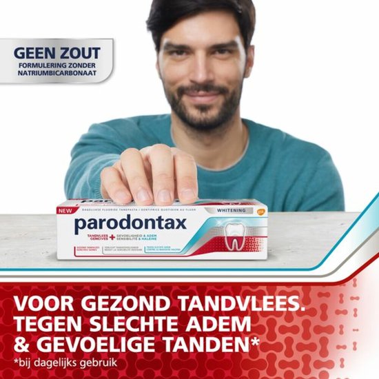 Parodontax Tandpasta Tandvlees + Gevoeligheid & Adem Whitening - 3 x 75 ml - Voordeelverpakking