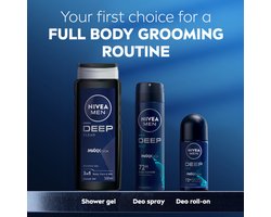 NIVEA Men Deodorant Roller Deep Beat - 3 x 50 ml - Voordeelverpakking