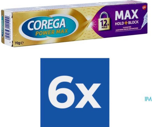 Corega - Kleefpasta - Power Max - Max Hold+Block - 70gr x 6