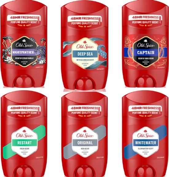 Old Spice Premium Deo Sticks Set 6 stuks - Whitewater / Original / Deep Sea / Captain / Restart / Nightpanther