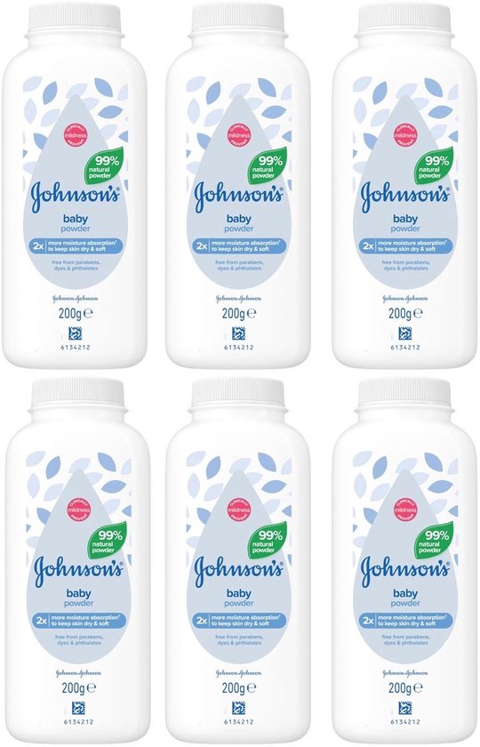 Johnsons Babypoeder - Talkpoeder - 6 x 200 g - voordeelverpakking