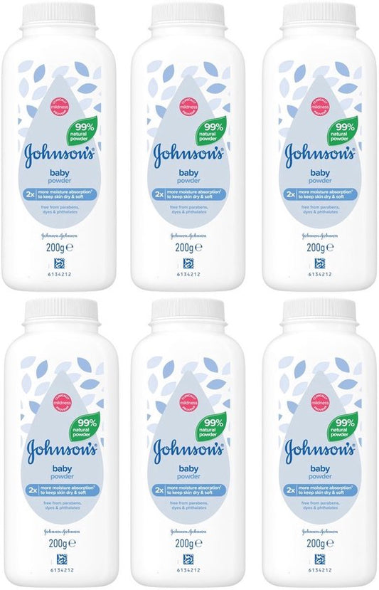 Johnsons Babypoeder - Talkpoeder - 6 x 200 g - voordeelverpakking