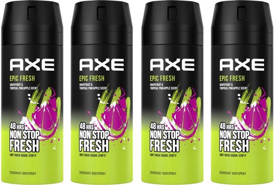 Axe Deodorant Bodyspray Epic Fresh - 4x150ml - Voordeelverpakking