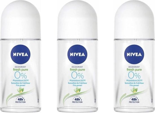Nivea Deodorant Roller Pure & Natural Jasmine - 3 x 50 ml - Voordeelverpakking
