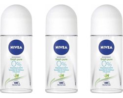 Nivea Deodorant Roller Pure & Natural Jasmine - 3 x 50 ml - Voordeelverpakking