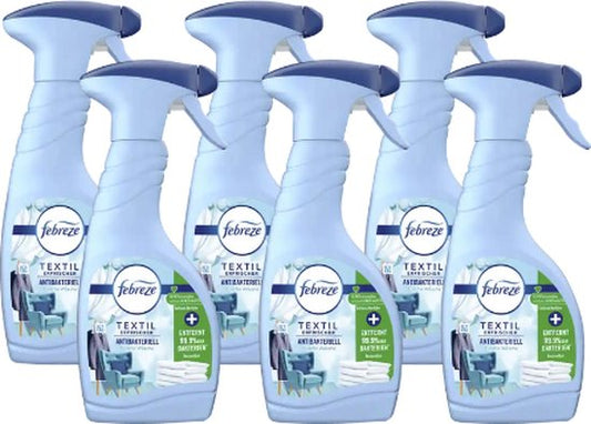 Lenor Febreze Textielverfrisser Spray - VOORDEELVERPAKKING - Anti-Bacterieel - | 6x 500ml | Verwijdert alle bacteriën