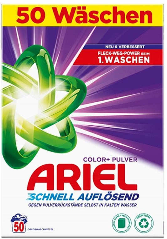 Ariel Color+ - Waspoeder - Schnell Auflösend - 50 Wasbeurten - 3 kg