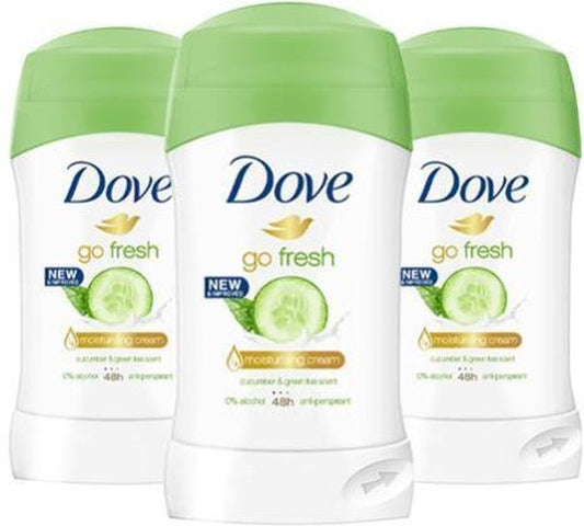Dove Go Fresh Cucumber Green Tea Deodorant Stick - 3 x 40 ml - Voor De Gevoelige Huid - Deodorant vrouw voordeelverpakking