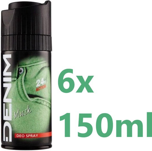 Denim Musk Deodorant spray 6 x 150 ml