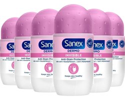 Sanex - Deodorant - Roller - pH Balance Dermo - Invisible - 50ml x 6