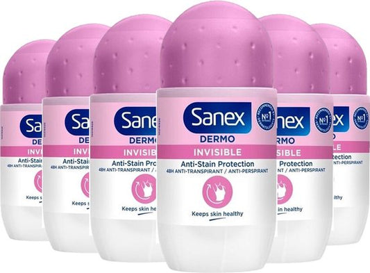 Sanex - Deodorant - Roller - pH Balance Dermo - Invisible - 50ml x 6
