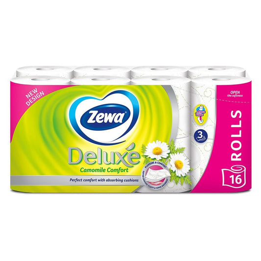 Zewa Deluxe - Toiletpapier - Camomile Comfort - 3 laag - 150 vellen - 16 rollen