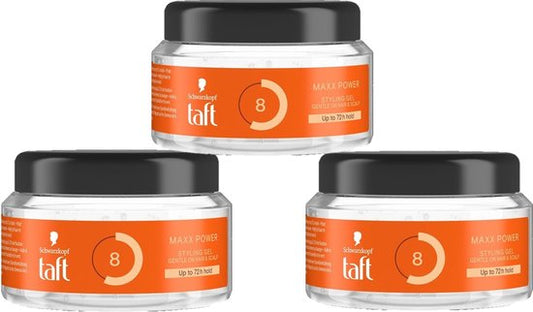Taft Power Haargel Pot – Maxx Power 8 - Voordeelverpakking 3 x 250 ml