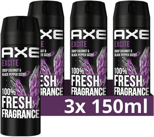 AXE Excite Deo Spray / Body Spray - Voordeelverpakking 3 x 150 ml