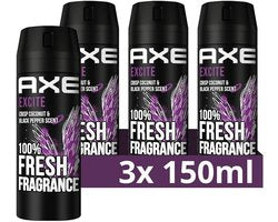 AXE Excite Deo Spray / Body Spray - Voordeelverpakking 3 x 150 ml