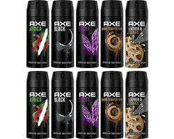 AXE Deo Spray MIX Bestsellers - 2 Africa / 2 Black / 2 Dark Temptation / 2 Excite / 2 Collision