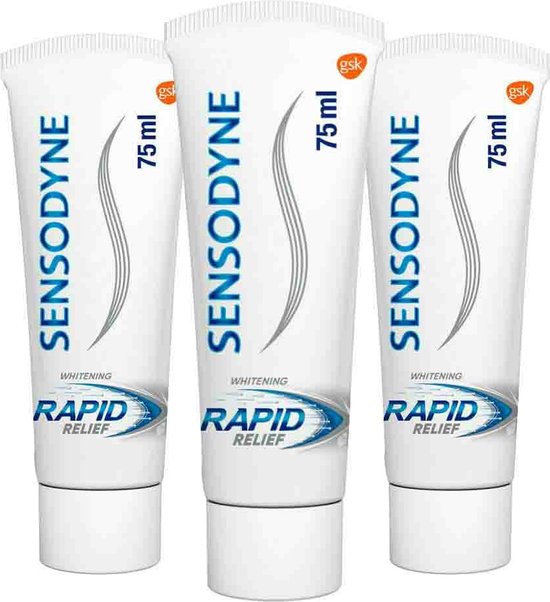 Sensodyne - Tandpasta - Rapid Relief - Whitening - 75ml x 3