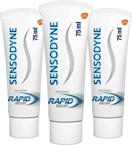 Sensodyne - Tandpasta - Rapid Relief - Whitening - 75ml x 3