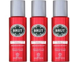 Brut Attraction Totale Deodorant Spray - 3 Pack