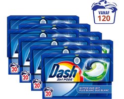 Dash All in 1 Wasmiddel Pods Witter dan Wit - 160 wascapsules - Voordeelverpakking 8 x 20 Wasbeurten - Voordeelverpakking