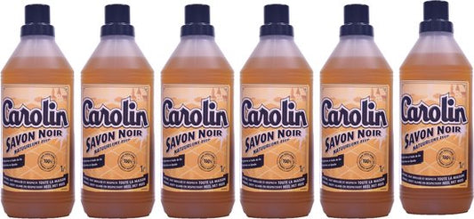 Carolin vloerreiniger met zwarte zeep - 6 x 1L - Voordeelverpakking
