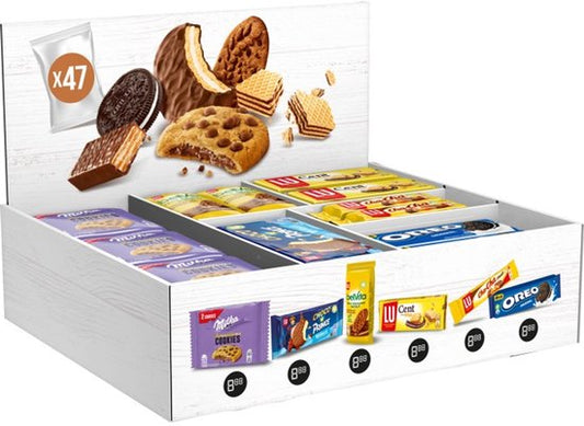 Assortiment koekjes van Milka | Oreo en Lu | doos van 47 stuks | mix