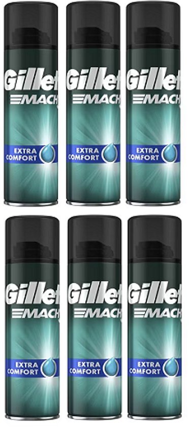 Gillette Mach3 Shave Gel Extra Comfort - 6 x 200ml - voordeelverpakking