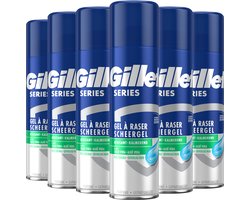 Gillette Series Gevoelige Huid Scheergel Mannen - 6x200ml Voordeelverpakking