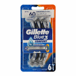 Gillette Blue3 - Scheermesjes - 3 Messen - Comfort - 6 Stuks