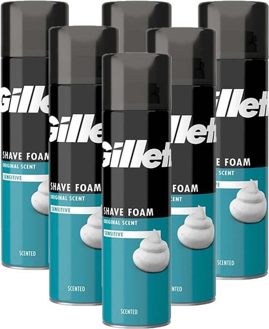 Gillette - Scheerschuim - Gevoelige Huid - 200ml x 6