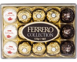 Ferrero Collection Chocolade 3x Noir - 9x Ferrero Rocher - 3x Raffaello - 172g