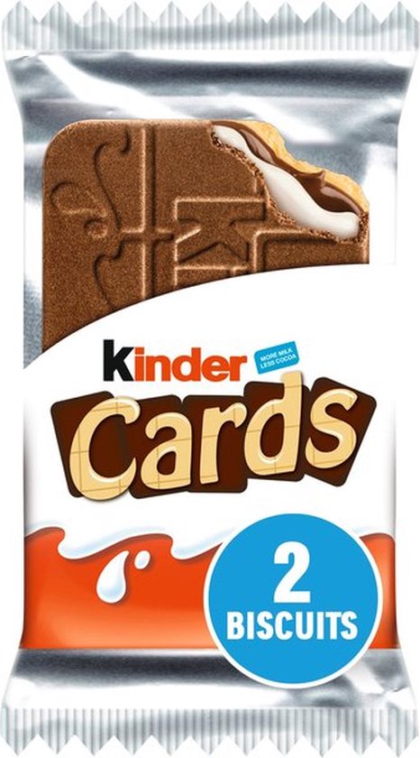 Kinder Cards - knapperige wafels met melk- en cacaovulling - 30 stuks