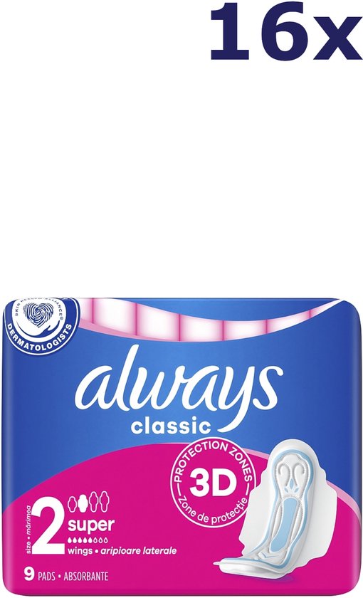 Always Classic - 16 x 9 stuks (144 stuks) - Voordeelverpakking - Maandverband