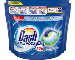 Dash All in 1 Wasmiddel Pods - Wascapsules - Witter Dan Wit - Voordeelverpakking 3 x 42 Wasbeurten