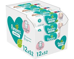 PAMPERS BILLENDOEKJES BABYDOEKJES SENSITIVE NAVULLING 624 Stuks