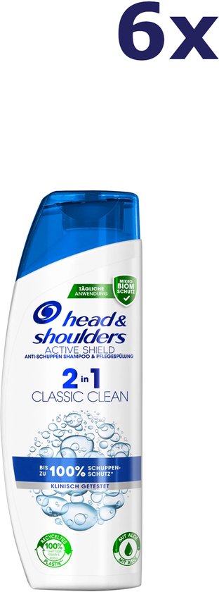 6x Head & Shoulders Shampoo 250ml Classic Clean