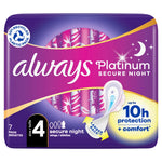 Always - Maandverband - 4 Secure Night With Wings - Platinum - 7 Stuks