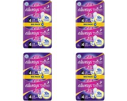 Always Platinum Secure night - Maat 4 - Voordeelverpakking 4 x 14 stuks - Maandverband Met Vleugels