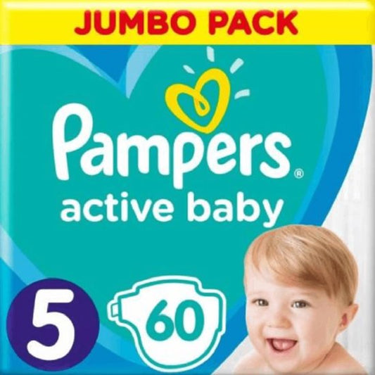 Pampers Active Baby Luiers – Maat 5 (11-16 kg) – 60 Stuks – Nachtbescherming
