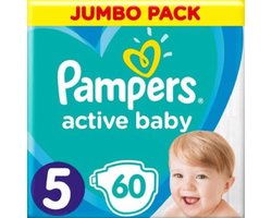Pampers Active Baby Luiers – Maat 5 (11-16 kg) – 60 Stuks – Nachtbescherming