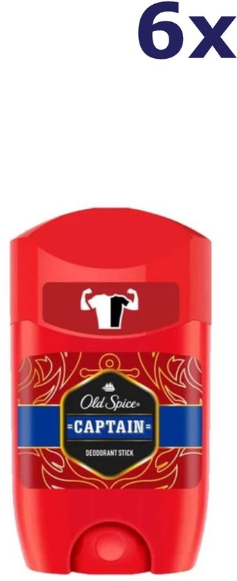 6x Old Spice Captain Deodorant Stick 50ml