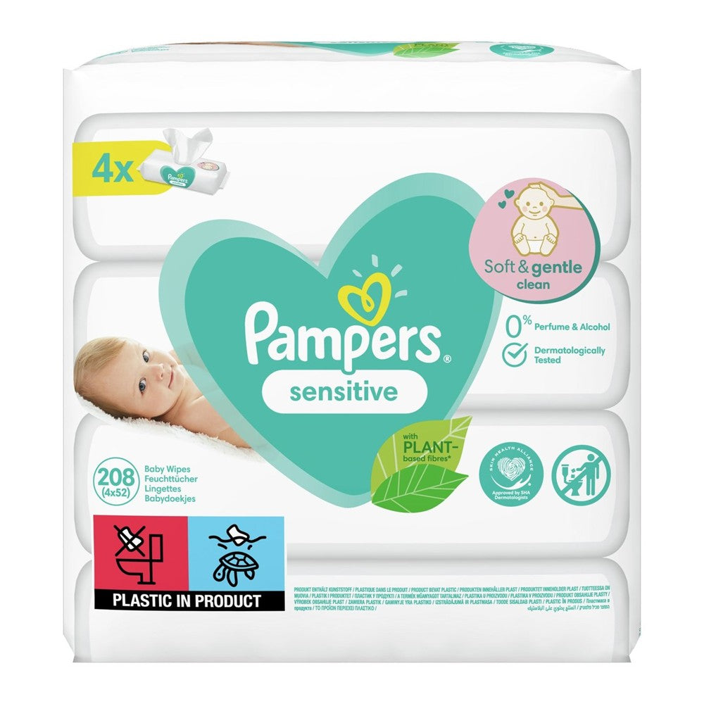 Pampers - Babydoekjes - Sensitive - 4x52 Stuks