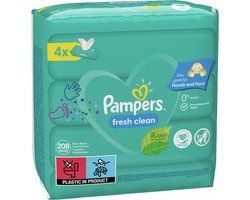 Pampers Billendoekjes Fresh Clean Navulpak 4x52=208 doekjes