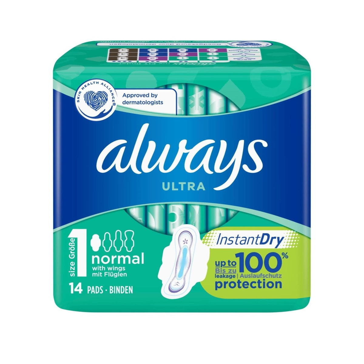 Always Ultra - Maandverband - 1 Normal - Instant Dry - 100% Protection - 14 Stuks