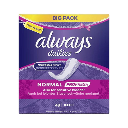 Always Dailies - Inlegkruisjes - Normal - Odour Lock - Pro Fresh - 48 Stuks