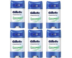 Gillette Hydra Aloë anti-hydrating / Antitransparante gel voor heren, 70 ml x 6 voordeelverpakking