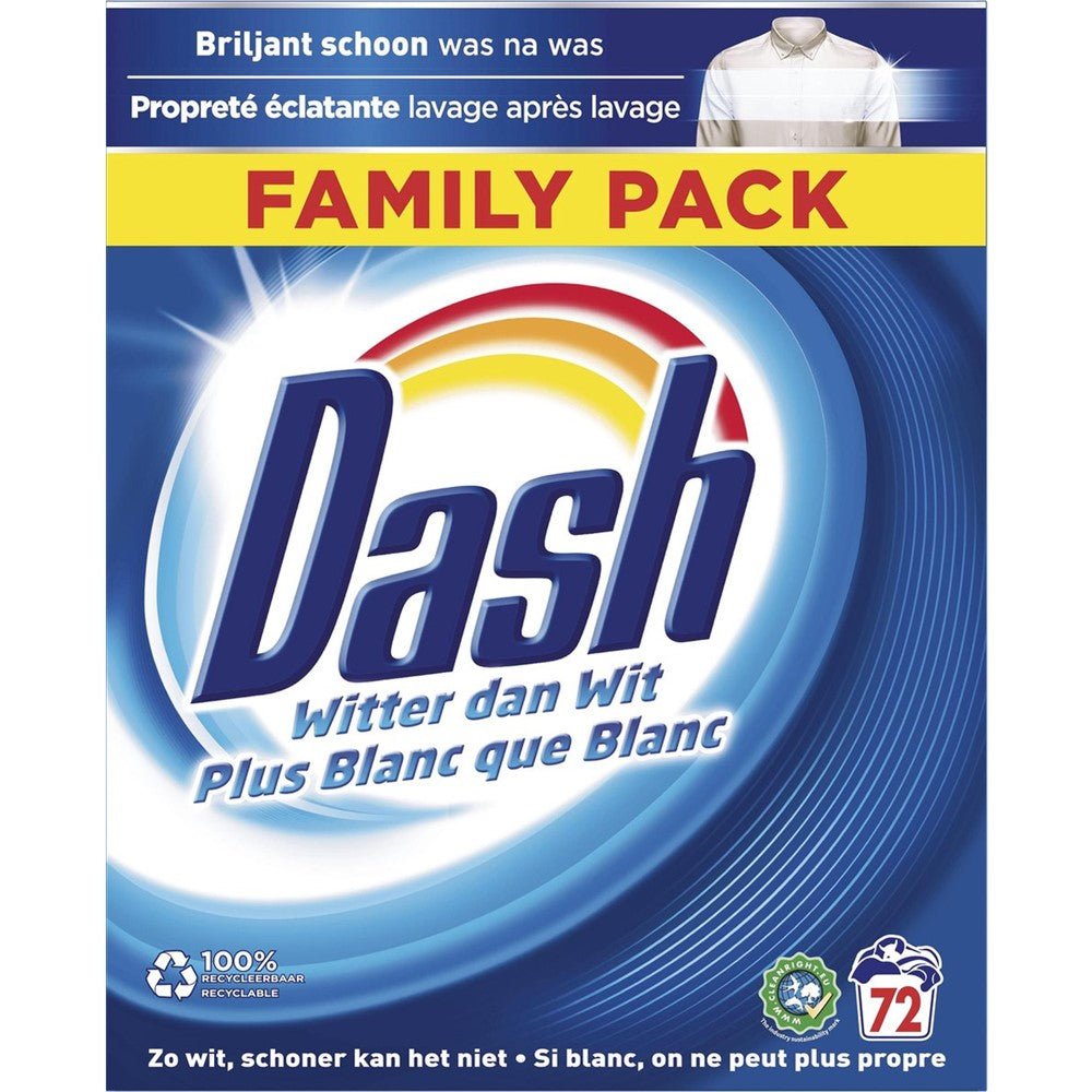 Dash - Wasmiddel - Waspoeder - Witter Dan Wit - Family Pack - 72Wb/4680g