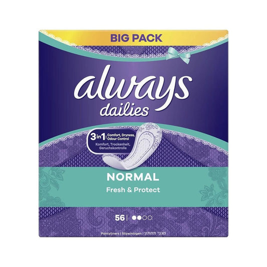 Always Dailies - Inlegkruisjes - Normal - Big Pack - Fresh & Protect - 56 Stuks