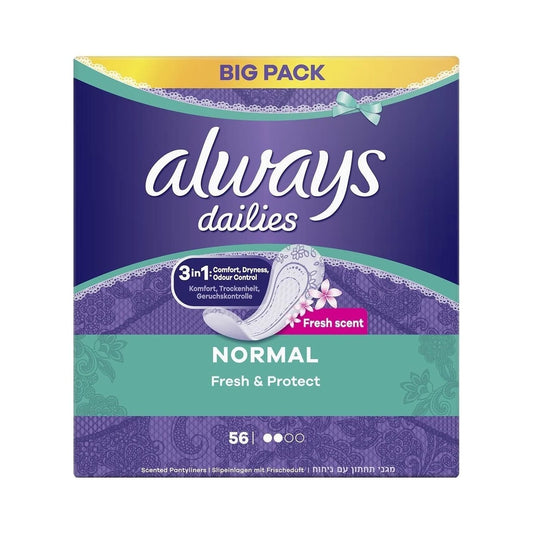 Always Dailies - Inlegkruisjes - Normal - Fresh Scent - Fresh & Protect - Big Pack - 56 Stuks