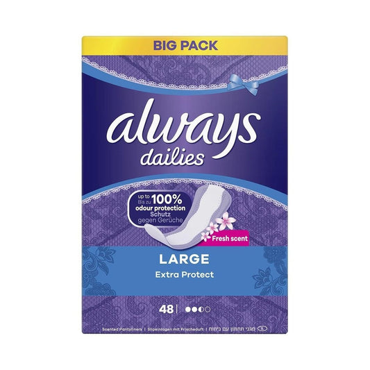 Always Dailies - Inlegkruisjes - Large - Fresh Scent - Extra Protect - Big Pack - 48 Stuks